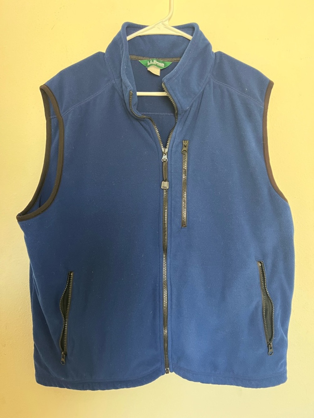 LL Bean Men’s Large Blue Fleece Vest Full Zip Outdoor Casual